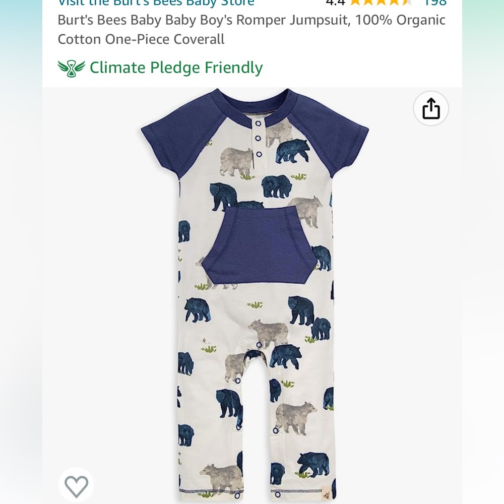 Burt’s bees Bear romper